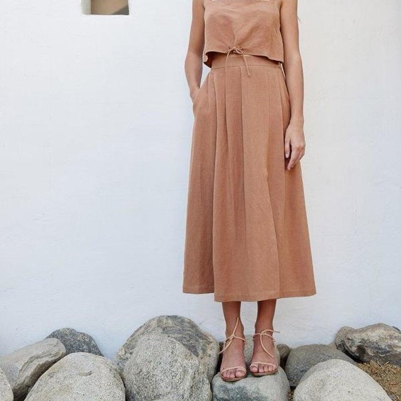 First Rite Dresses & Skirts - First Rite Pleated Skirt, Camel